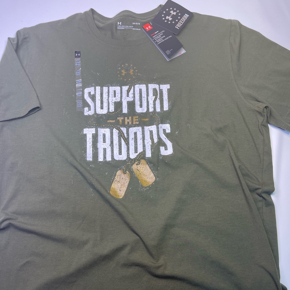 Under Armour Mens Large Army Green Freedom Shirt NWT